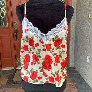 Boho Glam Floral Lace Trim Camisole